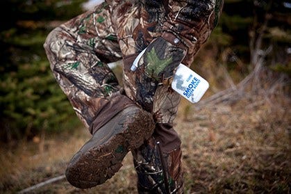 Hunter Using Code Blue Smoke Cover Scent 