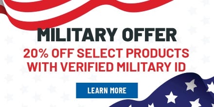 Military Offer: 20% off select products with verified military ID