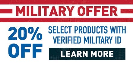Military Offer: 20% off select products with verified military ID